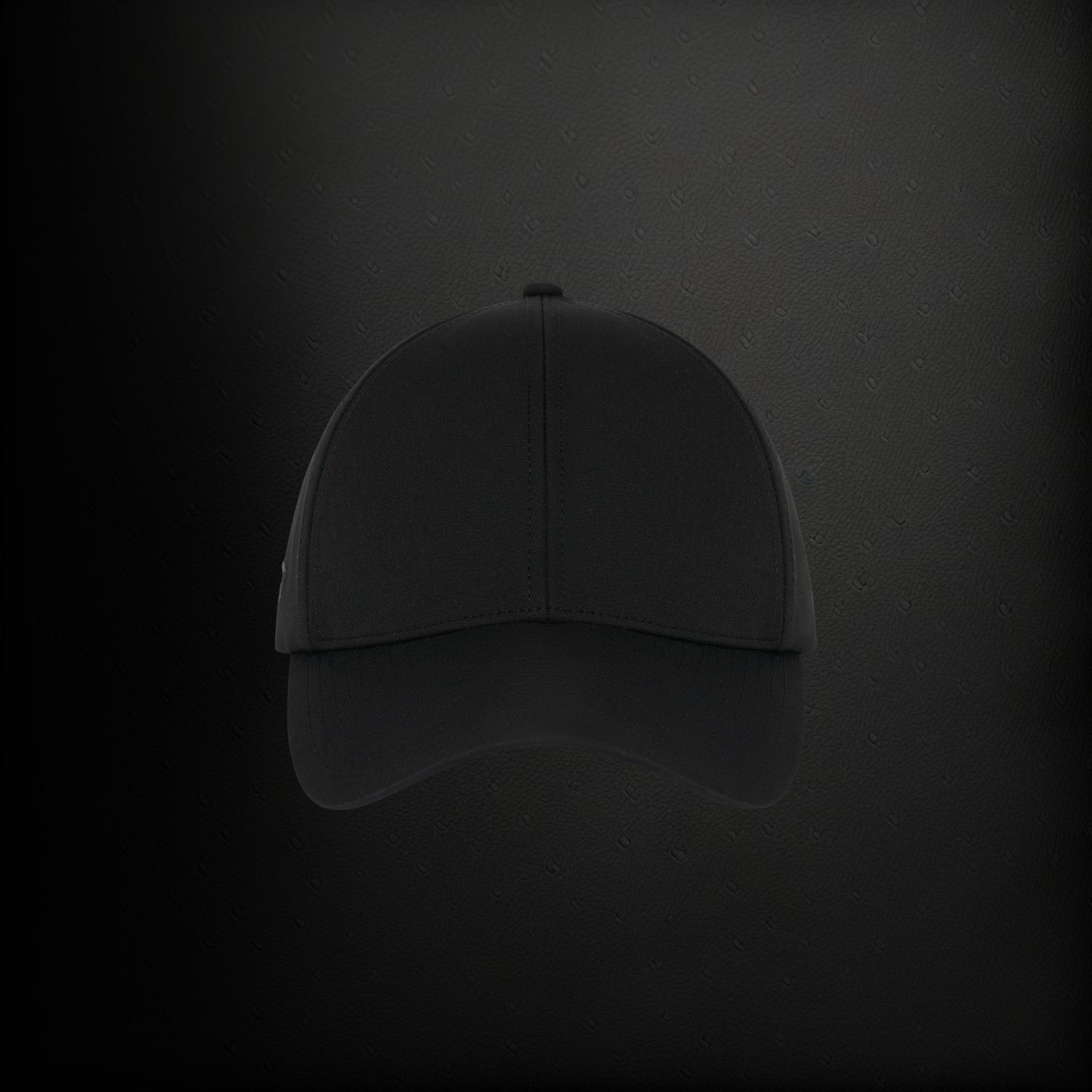 Black cap on a dark gray background